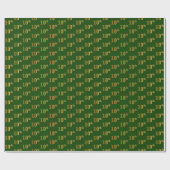 Groen, Faux Gold 10e (tiende) Event Wrapping Paper Cadeaupapier (Vlak)