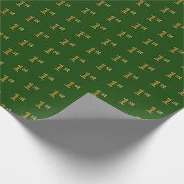 Groen, Faux Gold 1st (eerste) Event Wrapping Paper Cadeaupapier