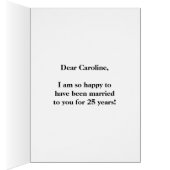 Groen, Faux Gold 25th Wedding Jubileum + naam (Binnen (Rechts))