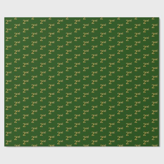 Groen, Faux Gold 2e (tweede) Event Wrapping Paper Cadeaupapier (Vlak)