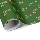 Groen, Faux Gold 2e (tweede) Event Wrapping Paper Cadeaupapier (Rol Hoek)