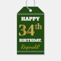 Groen, Faux Gold 34th Birthday + Eigen naam