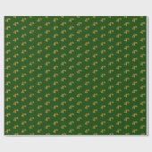 Groen, Faux Gold 4de (Vierde) Event Wrapping Paper Cadeaupapier (Vlak)