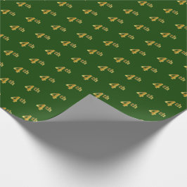 Groen, Faux Gold 4de (Vierde) Event Wrapping Paper Cadeaupapier