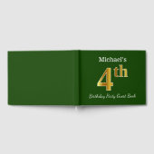 Groen, Faux Gold 4th Birthday Party + aangepaste n Gastenboek (Volledig)
