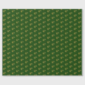 Groen, Faux Gold 6e (zesde) Event Wrapping Paper Cadeaupapier (Vlak)