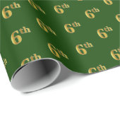 Groen, Faux Gold 6e (zesde) Event Wrapping Paper Cadeaupapier (Rol Hoek)