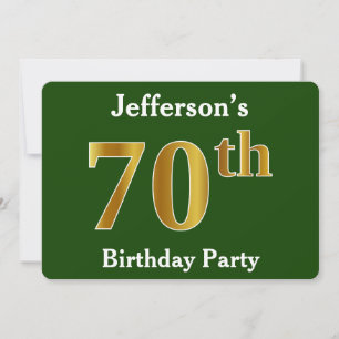 Groen, Faux Gold 70e verjaardagsfeest + aangepaste Kaart