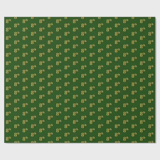 Groen, Faux Gold 8th (Achtste) Event Wrapping Pape Cadeaupapier (Vlak)