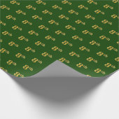 Groen, Faux Gold 8th (Achtste) Event Wrapping Pape Cadeaupapier (Hoek)