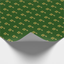 Groen, Faux Gold 8th (Achtste) Event Wrapping Pape Cadeaupapier