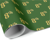 Groen, Faux Gold 8th (Achtste) Event Wrapping Pape Cadeaupapier (Rol Hoek)