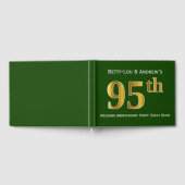Groen, Faux Gold 95e bruiloft Jubileum Party Gastenboek (Volledig)