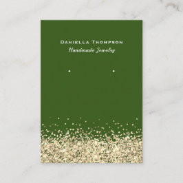 Groen Faux Gold Glitter Jeweling Earring Display Visitekaartje
