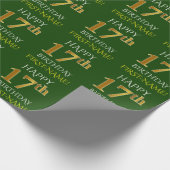 Groen Faux Gold "HAPPY 17th BIRTHDAY" Cadeaupapier (Hoek)