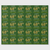 Groen, Faux Gold "HAPPY 68th BIRTHDAY" Cadeaupapier (Vlak)