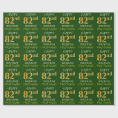 Groen Faux Gold "HAPPY 82nd BIRTHDAY" Cadeaupapier (Vlak)