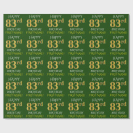 Groen Faux Gold "HAPPY 83rd BIRTHDAY" Cadeaupapier