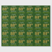 Groen Faux Gold "HAPPY 88th BIRTHDAY" Cadeaupapier (Vlak)