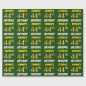 Groen, Faux/Imitation Gold, "44th BIRTHDAY" Cadeaupapier (Vlak)