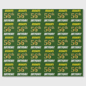 Groen, Faux/Imitation Gold, "56th BIRTHDAY" Cadeaupapier (Vlak)