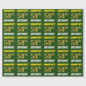 Groen, Faux/Imitation Gold, "58th BIRTHDAY" Cadeaupapier (Vlak)