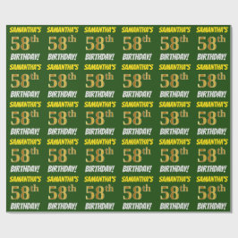 Groen, Faux/Imitation Gold, "58th BIRTHDAY" Cadeaupapier