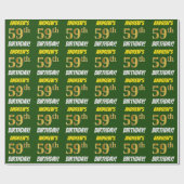 Groen, Faux/Imitation Gold, 59th BIRTHDAY Cadeaupapier (Vlak)