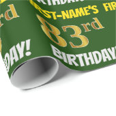 Groen, Faux/Imitation Gold, "83rd BIRTHDAY" Cadeaupapier (Rol Hoek)