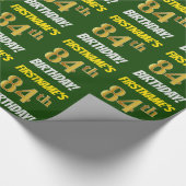 Groen, Faux/Imitation Gold, "84th BIRTHDAY" Cadeaupapier (Hoek)