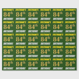 Groen, Faux/Imitation Gold, "84th BIRTHDAY" Cadeaupapier