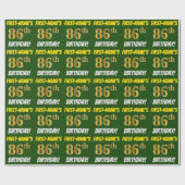 Groen, Faux/Imitation Gold, "86th BIRTHDAY" Cadeaupapier (Vlak)