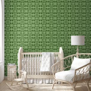 Groen Faux Kant Patroon Wallpaper Behang