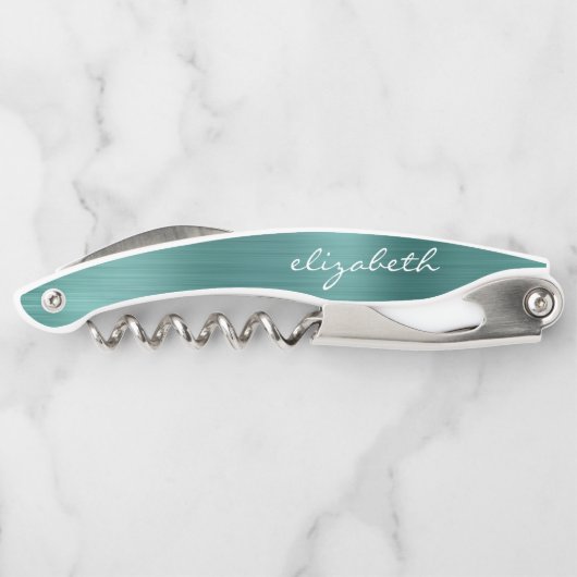 Groen Faux, metalen aangepast script Kurkentrekker (Achterkant)