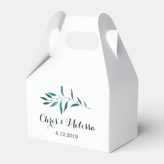 Groen Favor Box - Groen Trouwplezier Bedankdoosjes (Achterkant)