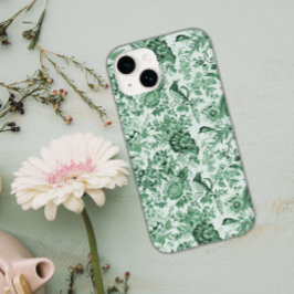 Groen  fazanten Floral Toile de Jouy Case-Mate iPhone 14 Hoesje