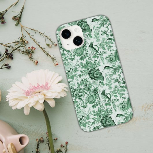 Groen  fazanten Floral Toile de Jouy Case-Mate iPhone Case