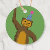 Groen Feest Dier Aap Verjaardagsfeest Bedankjes Labels (Voorkant)