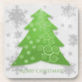 Groen feestelijk kerstboom, hard Onderzetter van p (Voorkant)