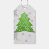 Groen feestelijk kerstboomgeschut Label Cadeaulabel (Achterkant)