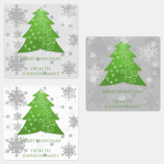 Groen feestelijk kerstboomlabel labels (Groep)