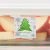 Groen feestelijk kerstboomlabel labels (Aangebracht)