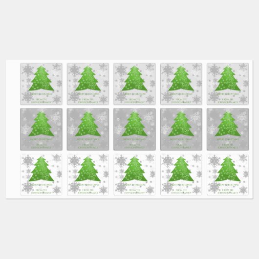 Groen feestelijk kerstboomlabel labels (Vel)