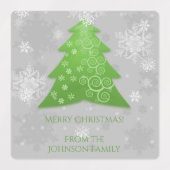 Groen feestelijk kerstboomlabel labels (Design 2)