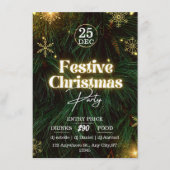 Groen Feestelijk Kerstfeest Poster Informatiekaartje (Voorkant)