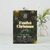 Groen Feestelijk Kerstfeest Poster Informatiekaartje (Staand voorkant)