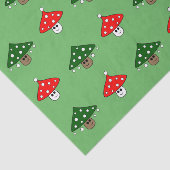 Groen Feestelijk Paddestoelen Weefseldocument Tissuepapier (Detail)
