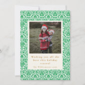  groen feestelijke twee foto kerst verticaal feestdagenkaart (Voorkant)