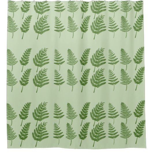 Groen Ferns Pattern Shower Curtain Douchegordijn (Voorkant)