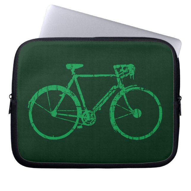 groen fietsen / fietsen laptop sleeve (Voorkant)